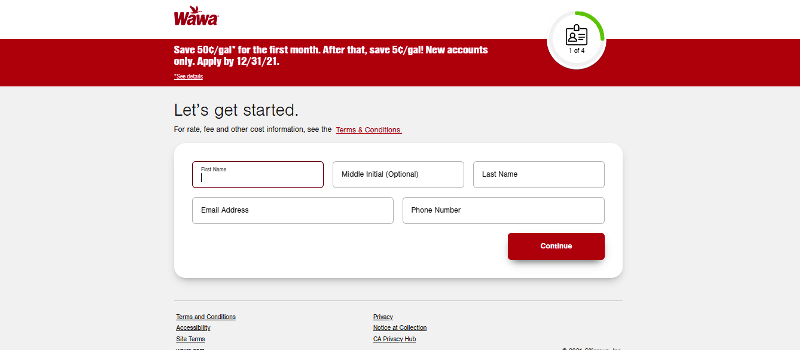 wawa credit card enroll 2