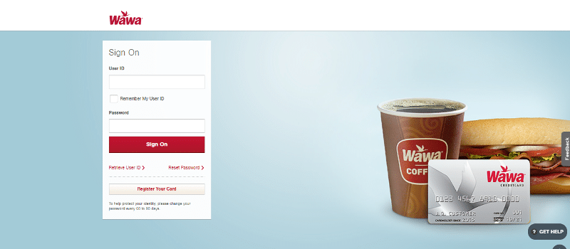 wawa credit card homepage